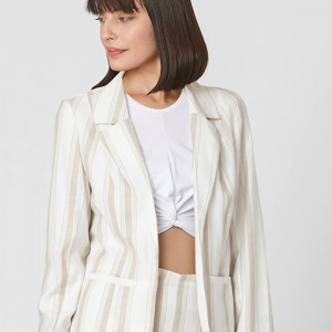 Striped Full-length Sleeve Blazer