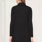 Polyester Viscose Blend Striped Coat For Women
