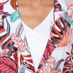 Tropical Print Single-Breasted Blazer