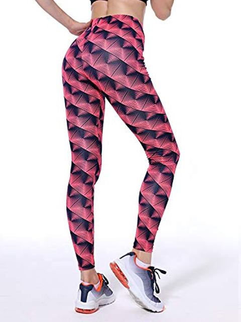 High Waist Seam Print Legging Push Up Fitness Gym Yoga Sports Pants for  Women