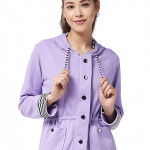 Women's Lavender Hooded Regular Jacket